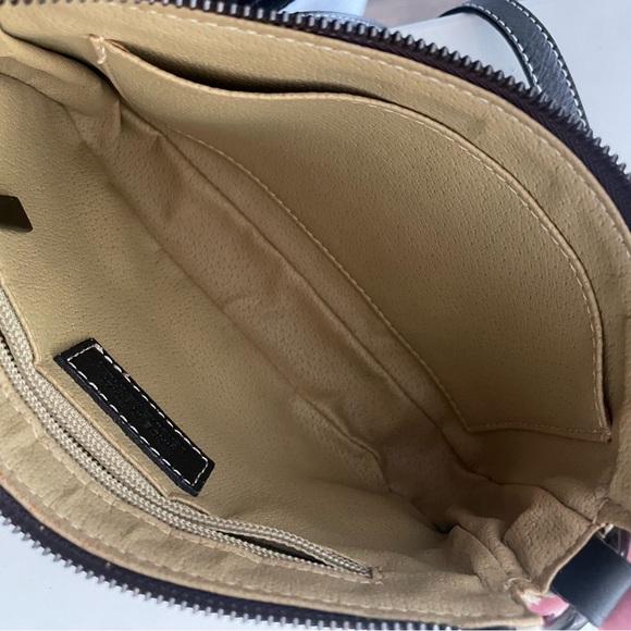 Michaelangelo Crossbody Handbag Soft Leather 2 Tone Cream Purse Made In Italy - Picture 8 of 12